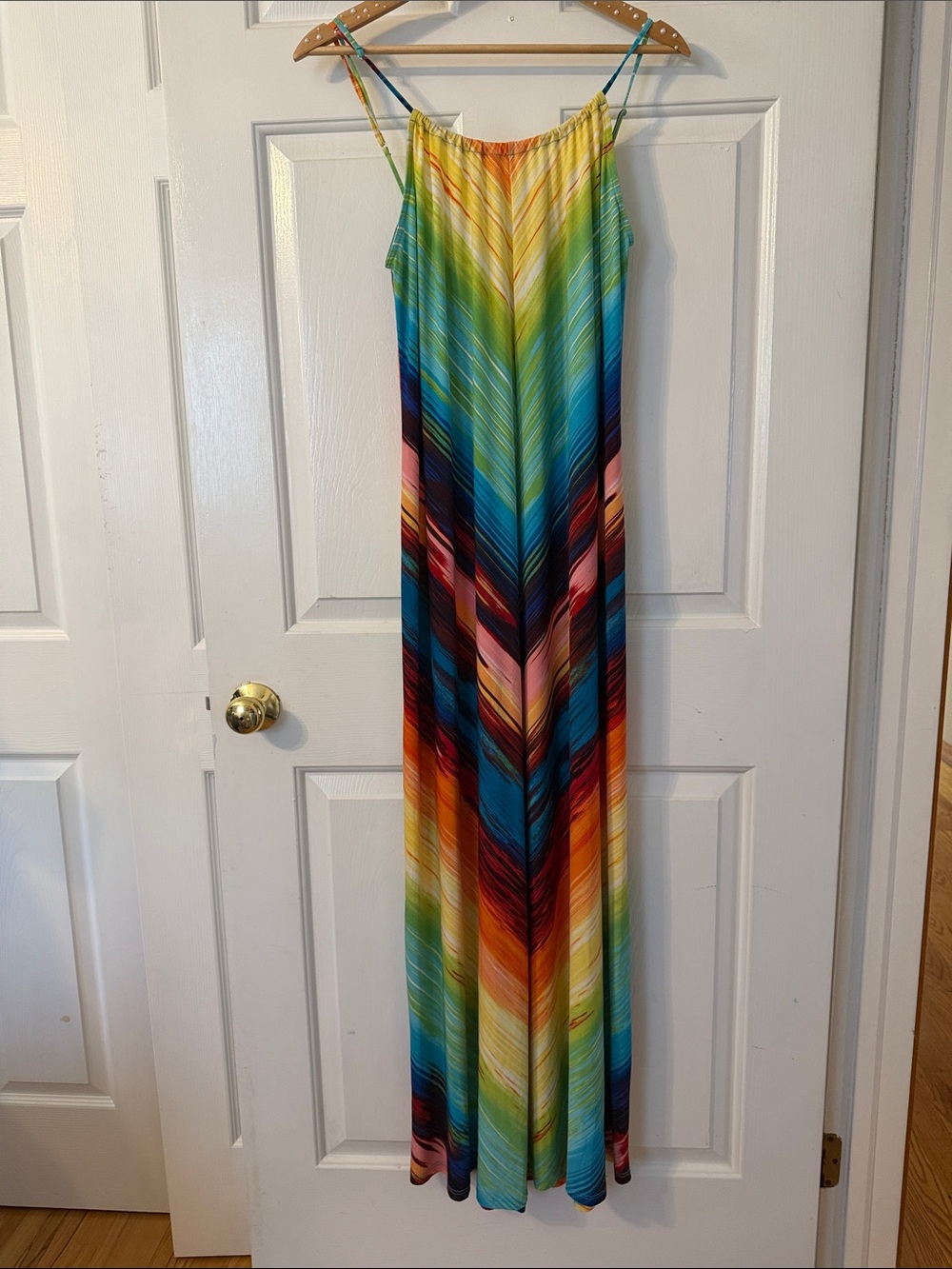Veronica Beard Rainbow Chevron Maxi Dress